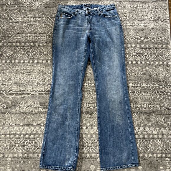 Armani Jeans Indigo 003 Series Mens Size 32 Bootcut Blue Denim Jeans Inseam 35" - Picture 1 of 13